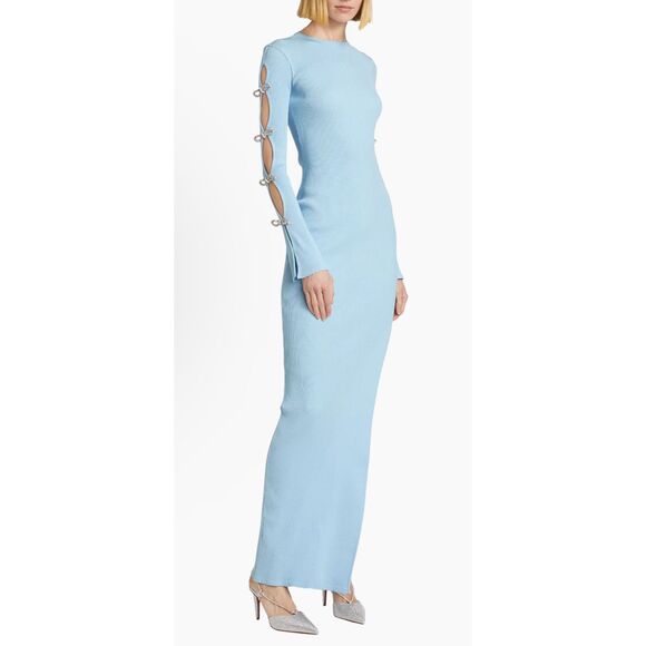 NWT Mach & Mach Crystal Bow Cut-Out Maxi Dress Size XS/S $1690 - Picture 3 of 12